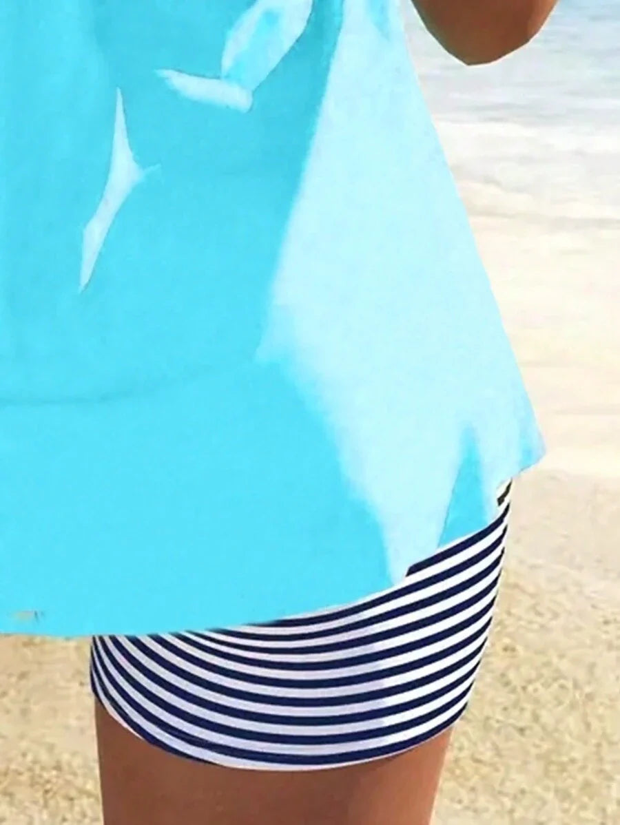 AquaLuxe | Chic Striped Tankini Set