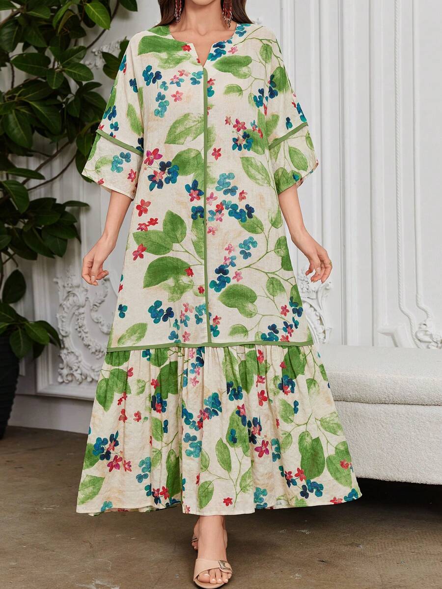 Flora | Floral Print Ruffle Dress