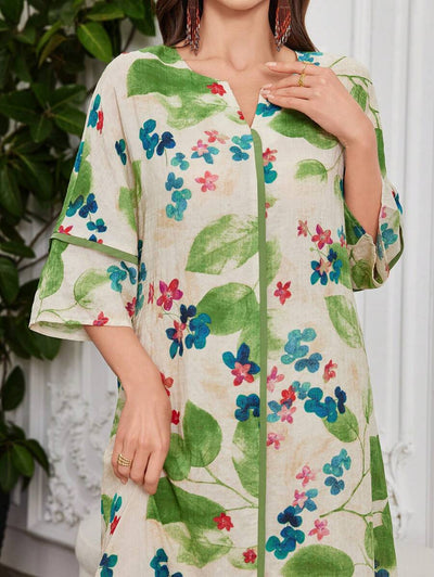 Flora | Floral Print Ruffle Dress