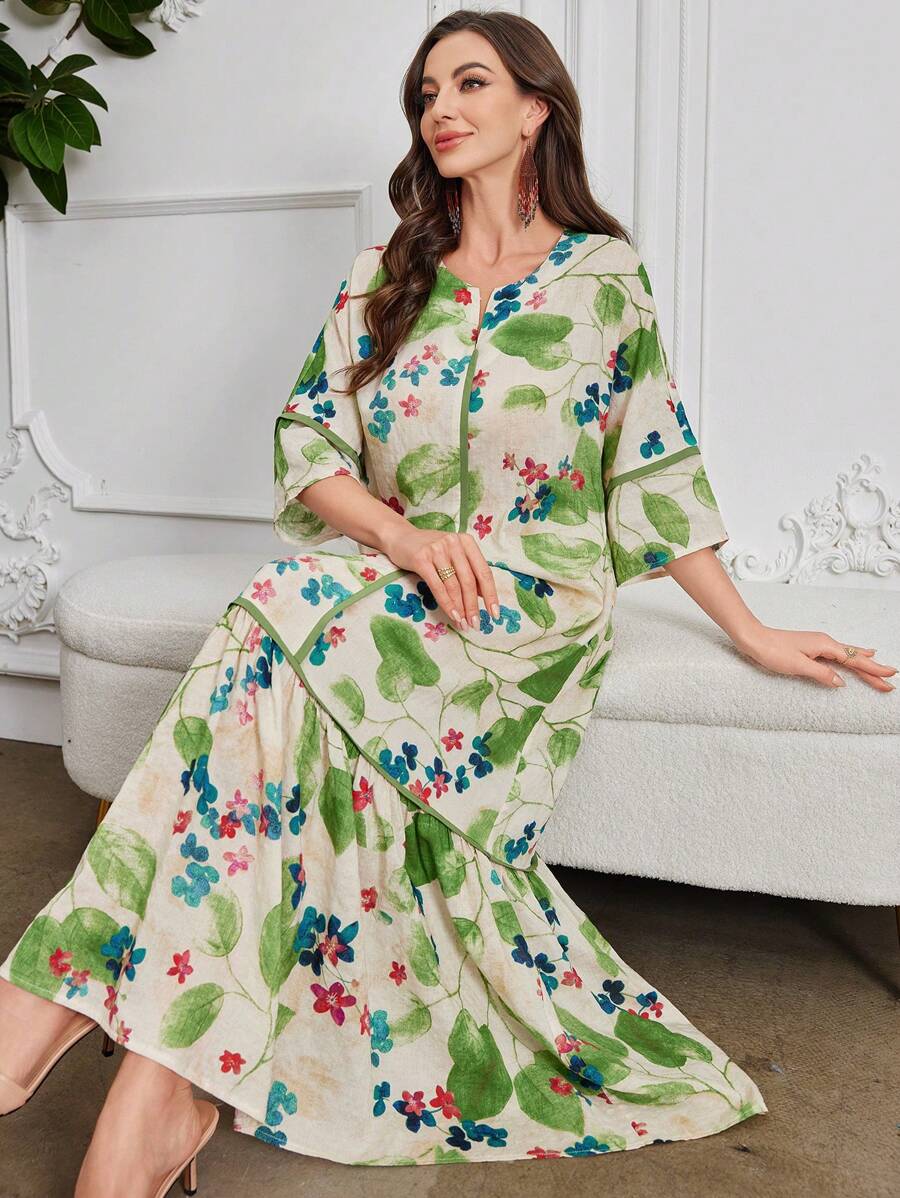 Flora | Floral Print Ruffle Dress