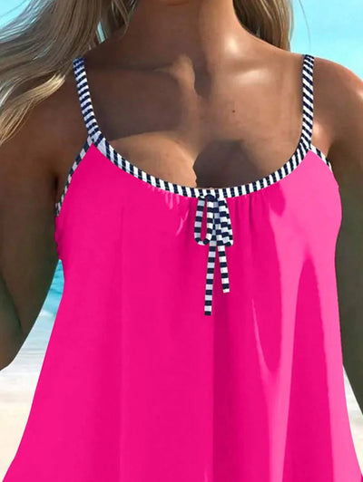 AquaLuxe | Chic Striped Tankini Set
