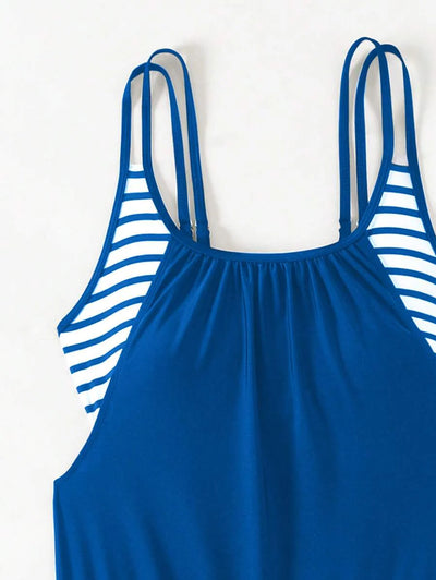 Lushie | Striped Double Strap Tankini