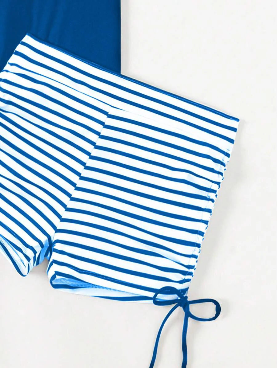 Lushie | Striped Double Strap Tankini