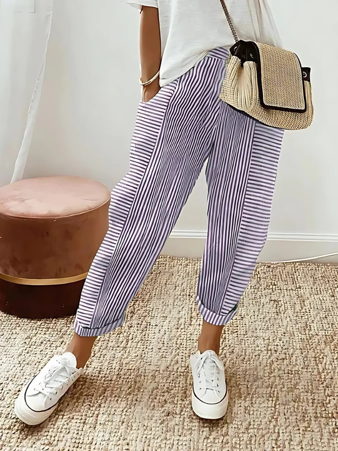 Cleo | Comfortable Striped Trousers