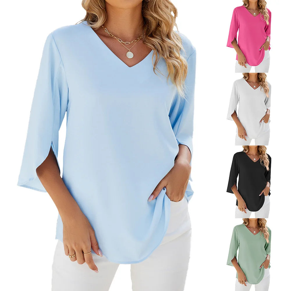 Luna | Chic V-Neck Blouse